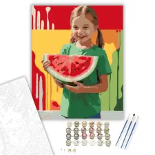 Számfestő.hu Gyerek és Görögdinnye - számfestő készlet – 60×70 cm (Keret nélkül) kreatív és készségfejlesztő
