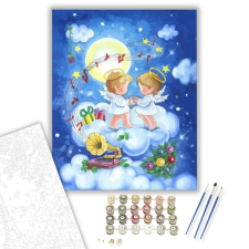 Számfestő.hu Gyermek angyalkák - számfestő készlet – 40×50 cm (Keretre feszítve) kreatív és készségfejlesztő