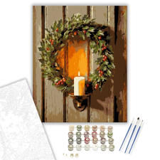 Számfestő.hu Gyertyafénykoszorú Harmóniája - számfestő készlet – 50×60 cm (Keret nélkül) kreatív és készségfejlesztő