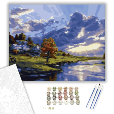 Számfestő.hu Hajnal a Tóparton - számfestő készlet – 40×50 cm (Keretre feszítve) kreatív és készségfejlesztő