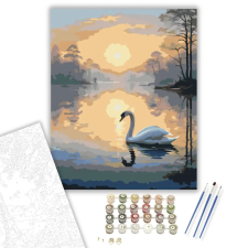 Számfestő.hu Hajnali Hattyú a Tavon - számfestő készlet – 50×60 cm (Keretre feszítve) kreatív és készségfejlesztő