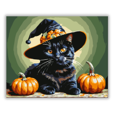 Számfestő.hu Halloweeni Macska Mágus - számfestő készlet kreatív és készségfejlesztő