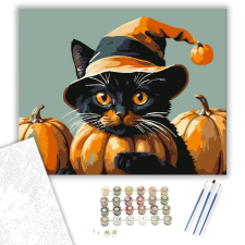Számfestő.hu Halloweeni Varázslat - számfestő készlet – 80×100 cm (Keretre feszítve) kreatív és készségfejlesztő