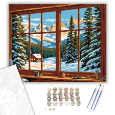 Számfestő.hu Havas Belső Nyugalom - számfestő készlet – 40×50 cm (Keretre feszítve) kreatív és készségfejlesztő