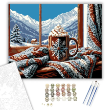 Számfestő.hu Havas Hegyi Kuckó Melege - számfestő készlet – 60×70 cm (Keretre feszítve) kreatív és készségfejlesztő