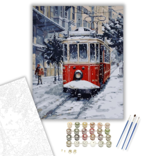 Számfestő.hu Havas villamos - számfestő készlet – 40×50 cm (Keretre feszítve) kreatív és készségfejlesztő