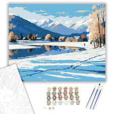 Számfestő.hu Havas Völgy - számfestő készlet – 80×100 cm (Keret nélkül) kreatív és készségfejlesztő