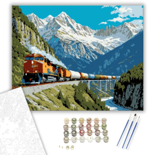 Számfestő.hu Hegyi Expressz - számfestő készlet – 80×100 cm (Keretre feszítve) kreatív és készségfejlesztő