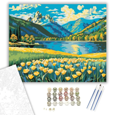 Számfestő.hu Hegyi Virágok Ébredése - számfestő készlet – 50×60 cm (Keretre feszítve) kreatív és készségfejlesztő