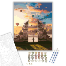 Számfestő.hu Hölgy a tájban - számfestő készlet – 40×50 cm (Keretre feszítve) kreatív és készségfejlesztő