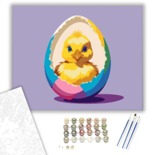 Számfestő.hu Húsvéti Csibe - húsvéti számfestő készlet – 40×50 cm (Keretre feszítve) kreatív és készségfejlesztő