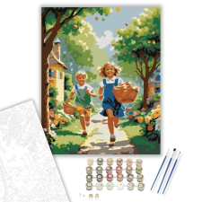 Számfestő.hu Húsvéti Tojásvadászat Gyermekekkel - számfestő készlet – 40×50 cm (Keretre feszítve) kreatív és készségfejlesztő