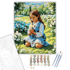 Számfestő.hu Imádkozó Gyermek Virágok Között - számfestő készlet – 40×50 cm (Keretre feszítve) kreatív és készségfejlesztő