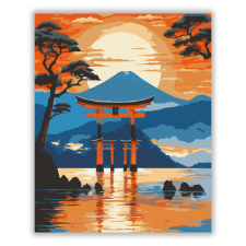 Számfestő.hu Itsukushima Tori Kapu Naplementében - számfestő készlet kreatív és készségfejlesztő