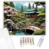 Számfestő.hu Japán Tea Pavilon és Virágzó Kert - számfestő készlet – 60×70 cm (Keret nélkül)