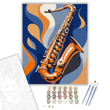 Számfestő.hu Jazz Szaxofon Absztrakció - számfestő készlet – 60×70 cm (Keretre feszítve) kreatív és készségfejlesztő