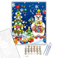 Számfestő.hu Jegesmedve karácsonya - számfestő készlet – 40×50 cm (Keretre feszítve) kreatív és készségfejlesztő