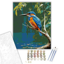 Számfestő.hu Jégmadár a Folyó Felett - számfestő készlet – 40×50 cm (Keretre feszítve) kreatív és készségfejlesztő