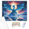Számfestő.hu Jégsárkány az Északi Fények alatt - számfestő készlet – 40×50 cm (Keretre feszítve)