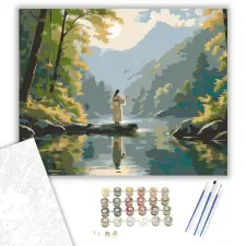 Számfestő.hu Jézus a Tópartnál - számfestő készlet – 80×100 cm (Keretre feszítve) kreatív és készségfejlesztő