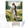 Számfestő.hu Jézus és Bárány Tavaszi Mezőn - számfestő készlet – 40×50 cm (Keretre feszítve)