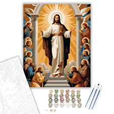 Számfestő.hu Jézus Feltámadása Angyalokkal - számfestő készlet – 40×50 cm (Keretre feszítve) kreatív és készségfejlesztő