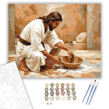 Számfestő.hu Jézus Lábmosása - számfestő készlet – 40×50 cm (Keretre feszítve) kreatív és készségfejlesztő