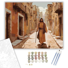 Számfestő.hu Jézus Úton a Tanítványaihoz - számfestő készlet – 40×50 cm (Keretre feszítve) kreatív és készségfejlesztő