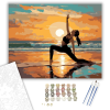 Számfestő.hu Jóga Napüdvözlet Tengerparti Napkeltekor - számfestő készlet – 40×50 cm (Keretre feszítve)