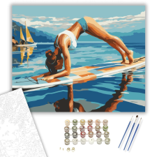 Számfestő.hu Jóga Plank Pozíció Deszkán - számfestő készlet – 40×50 cm (Keretre feszítve) kreatív és készségfejlesztő