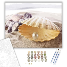 Számfestő.hu Kagyló gyöngy - számfestő készlet – 40×50 cm (Keretre feszítve) kreatív és készségfejlesztő