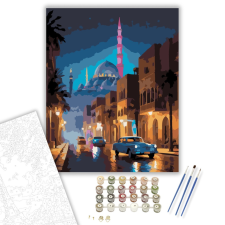 Számfestő.hu Kairó Éjszakai Fényei - számfestő készlet – 40×50 cm (Keretre feszítve) kreatív és készségfejlesztő