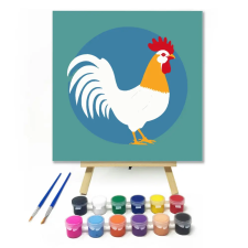 Számfestő.hu Kakas - gyerek számfestő készlet – 40×40 cm (Keret nélkül) kreatív és készségfejlesztő