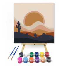 Számfestő.hu Kaktusz Város - gyerek számfestő készlet – 20×20 cm (Keretre feszítve) kreatív és készségfejlesztő