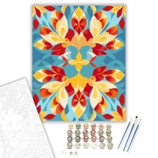 Számfestő.hu Kaleidoszkópikus Virág Absztrakció - számfestő készlet – 50×60 cm (Keretre feszítve) kreatív és készségfejlesztő