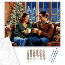 Számfestő.hu Kandalló Melletti Ünnepi Meghittség - számfestő készlet – 40×50 cm (Keretre feszítve) kreatív és készségfejlesztő