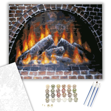 Számfestő.hu Kandalló - számfestő készlet – 40×50 cm (Keretre feszítve) kreatív és készségfejlesztő