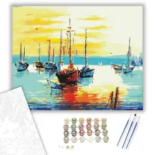 Számfestő.hu Káprázatos Vitorlák - számfestő készlet – 80×100 cm (Keret nélkül) kreatív és készségfejlesztő