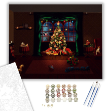 Számfestő.hu Karácsony éjjel- számfestő készlet – 40×50 cm (Keretre feszítve) kreatív és készségfejlesztő