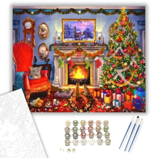 Számfestő.hu Karácsonyi hangulat - számfestő készlet – 80×100 cm (Keretre feszítve) kreatív és készségfejlesztő