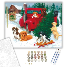 Számfestő.hu Karácsonyi készülődés - számfestő készlet – 40×50 cm (Keretre feszítve) kreatív és készségfejlesztő