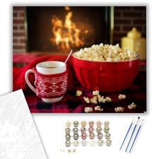 Számfestő.hu Karácsonyi nasi- számfestő készlet – 40×50 cm (Keretre feszítve) kreatív és készségfejlesztő