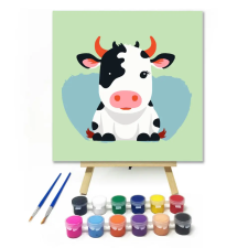 Számfestő.hu Kedves boci - gyerek számfestő készlet – 30×30 cm (Keret nélkül) kreatív és készségfejlesztő