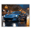 Számfestő.hu Kék Luxus Sportautó Esős Éjszakában - számfestő készlet