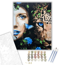 Számfestő.hu Kék pillangó - számfestő készlet – 40×50 cm (Keretre feszítve) kreatív és készségfejlesztő