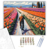 Számfestő.hu Kerékpáros a Tulipános Út Mentén - számfestő készlet – 40×50 cm (Keretre feszítve)