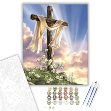 Számfestő.hu Kereszt - húsvéti számfestő készlet – 60×70 cm (Keret nélkül) kreatív és készségfejlesztő