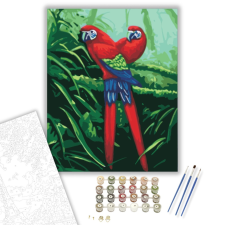 Számfestő.hu Két Papagáj - számfestő készlet – 40×50 cm (Keretre feszítve) kreatív és készségfejlesztő