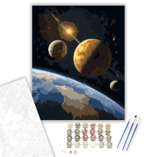 Számfestő.hu Kettős Bolygórendszer Ikercsillaggal - számfestő készlet – 80×100 cm (Keret nélkül) kreatív és készségfejlesztő
