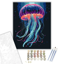 Számfestő.hu Kozmikus Medúza Élénk Színátmenetekkel - számfestő készlet – 60×70 cm (Keret nélkül) kreatív és készségfejlesztő